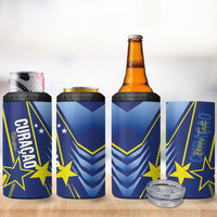 Personalized Country of Curacao 4 in 1 Can Cooler Tumbler Proud of Our Flag