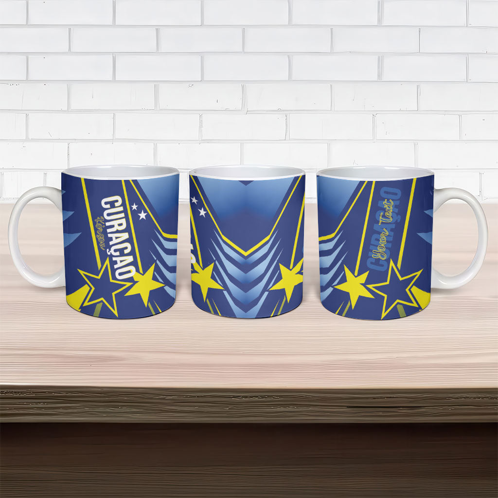 Personalized Country of Curacao Ceramic Mug Proud of Our Flag
