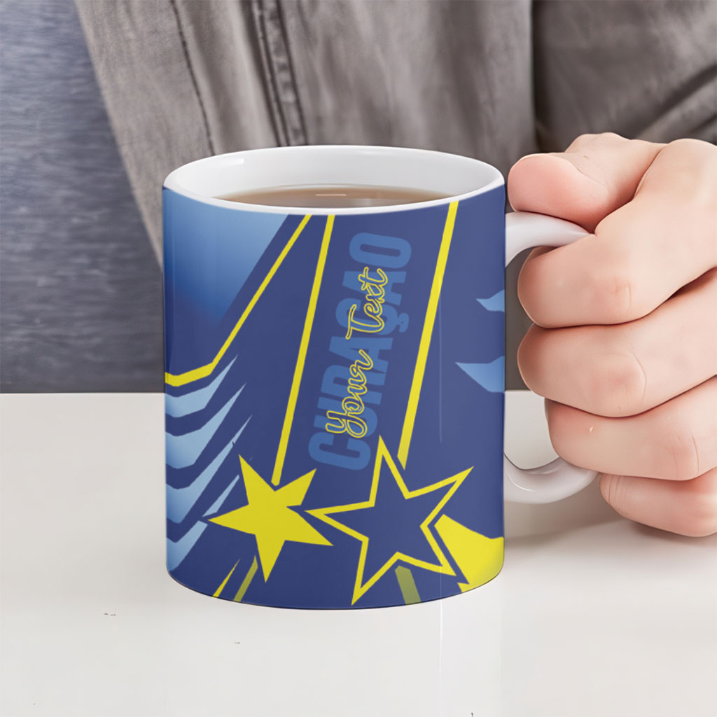 Personalized Country of Curacao Ceramic Mug Proud of Our Flag