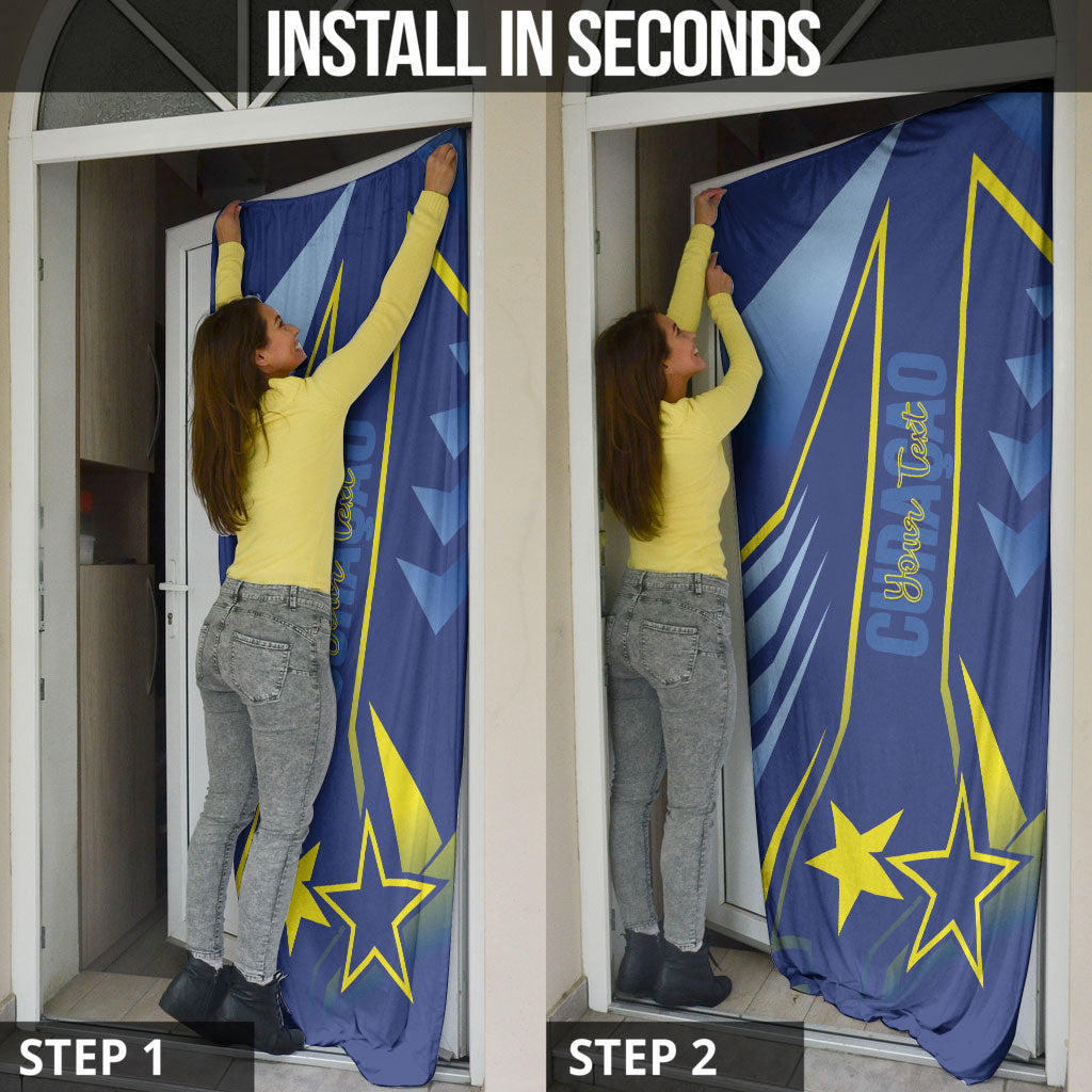 Personalized Country of Curacao Door Cover Proud of Our Flag