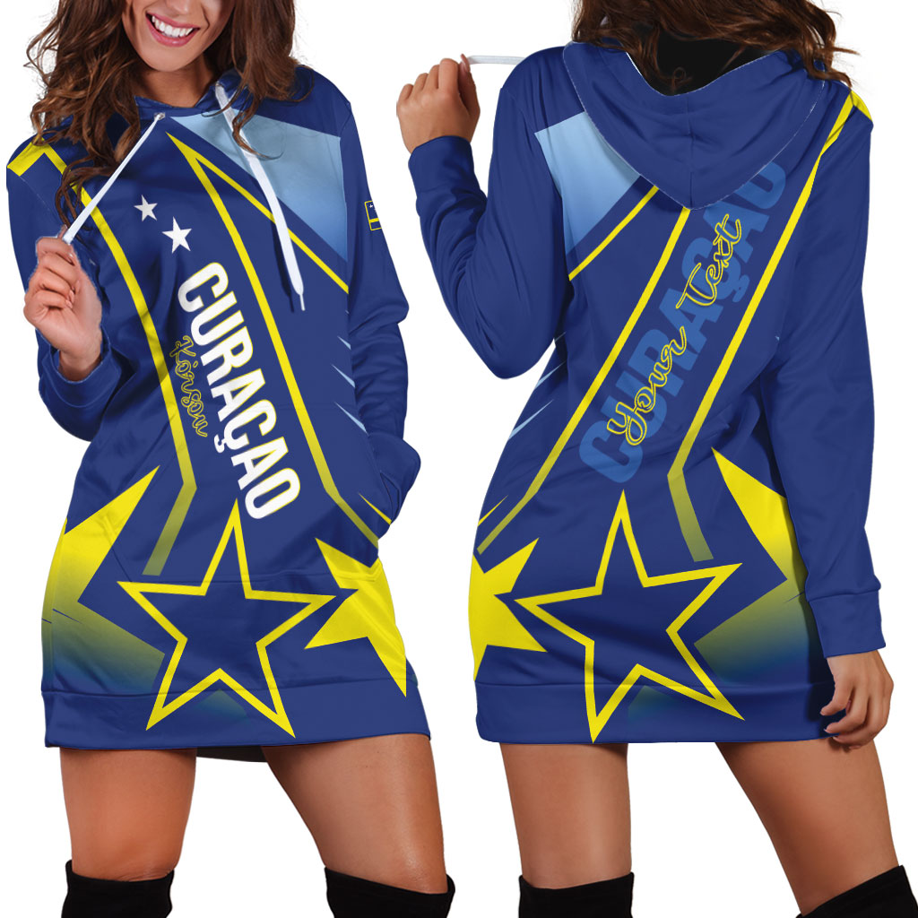 Personalized Country of Curacao Hoodie Dress Proud of Our Flag