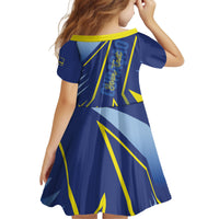 Personalized Country of Curacao Kid Short Sleeve Dress Proud of Our Flag