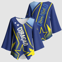 Personalized Country of Curacao Kimono Sleeve Blouse Proud of Our Flag