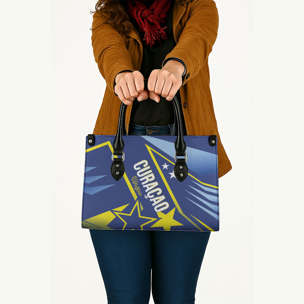 Country of Curacao Leather Bag Proud of Our Flag