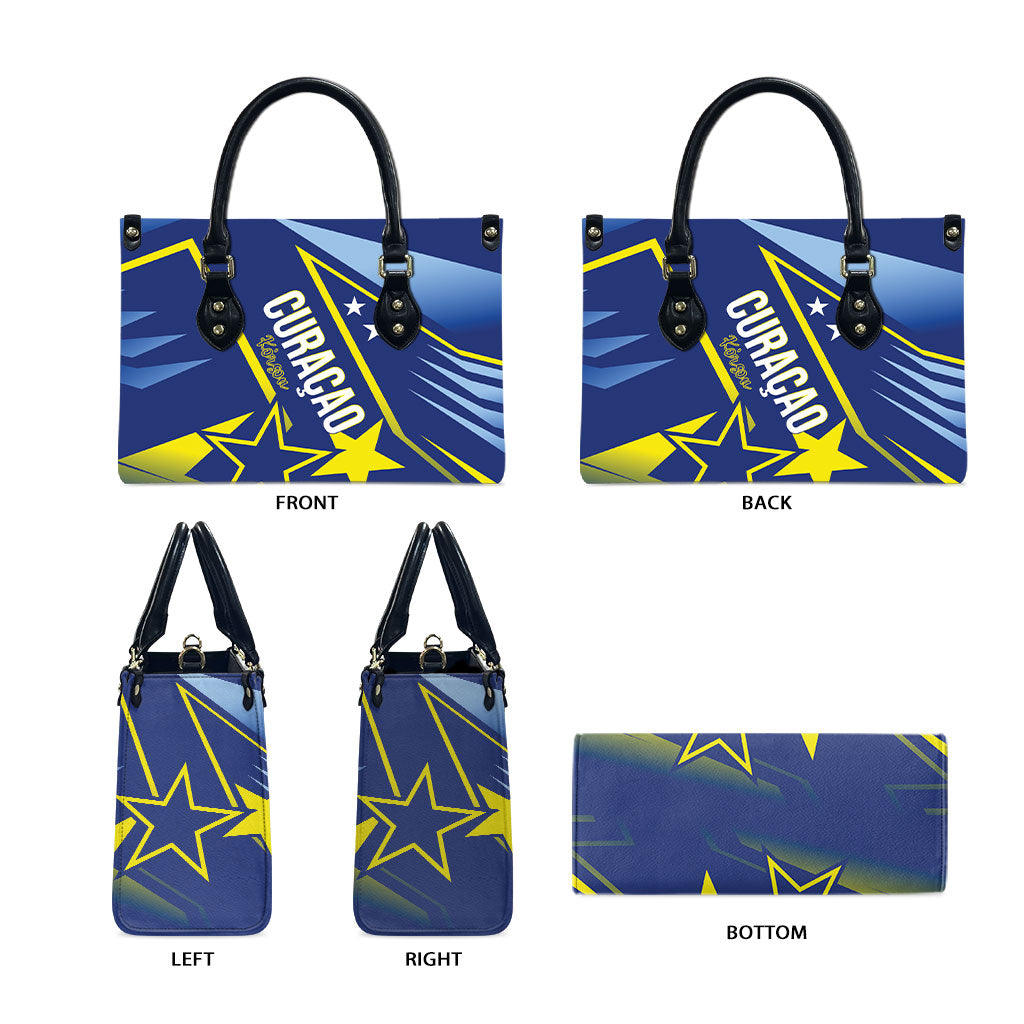 Country of Curacao Leather Bag Proud of Our Flag
