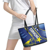 Country of Curacao Leather Tote Bag Proud of Our Flag