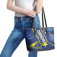 Country of Curacao Leather Tote Bag Proud of Our Flag