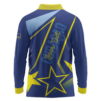 Personalized Country of Curacao Long Sleeve Polo Shirt Proud of Our Flag