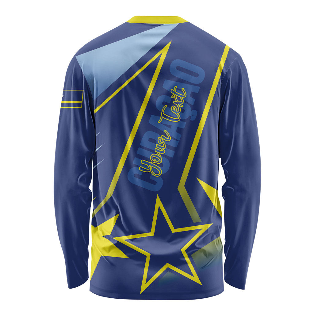 Personalized Country of Curacao Long Sleeve Shirt Proud of Our Flag