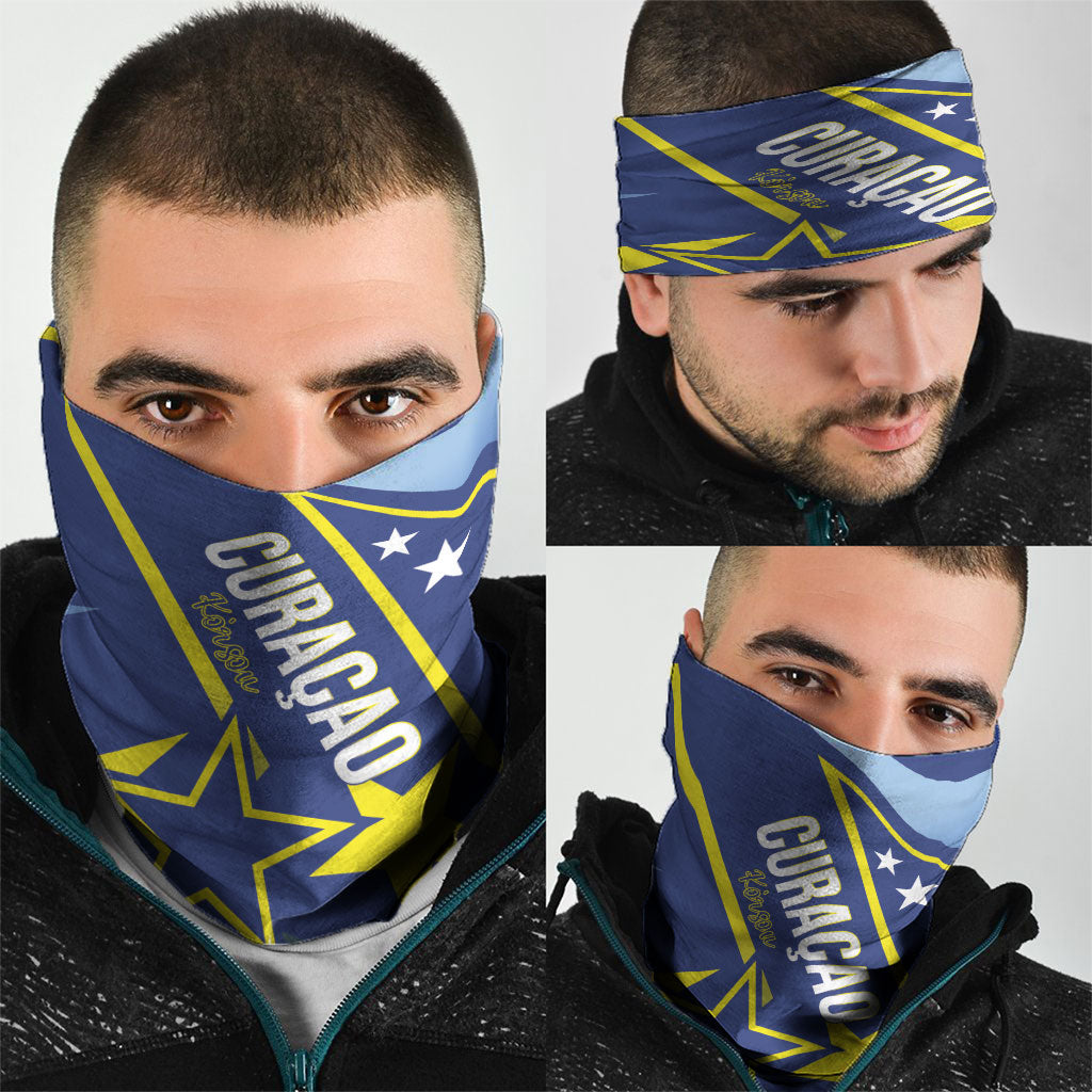 Country of Curacao Neck Gaiter Proud of Our Flag