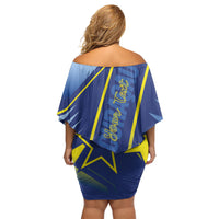 Personalized Country of Curacao Off Shoulder Short Dress Proud of Our Flag