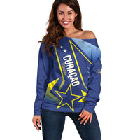 Personalized Country of Curacao Off Shoulder Sweater Proud of Our Flag