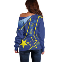 Personalized Country of Curacao Off Shoulder Sweater Proud of Our Flag