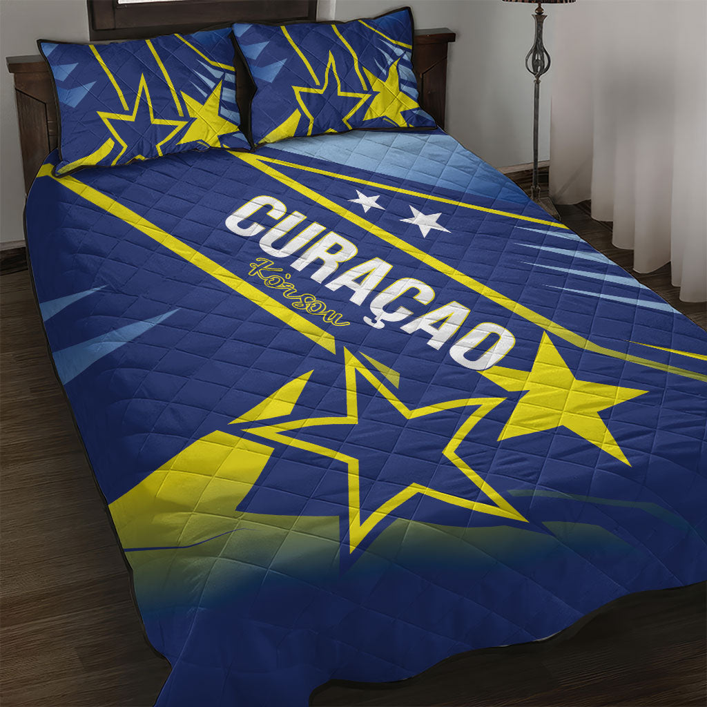 Country of Curacao Quilt Bed Set Proud of Our Flag