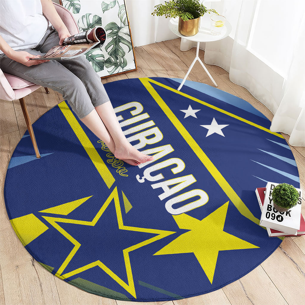 Country of Curacao Round Carpet Proud of Our Flag