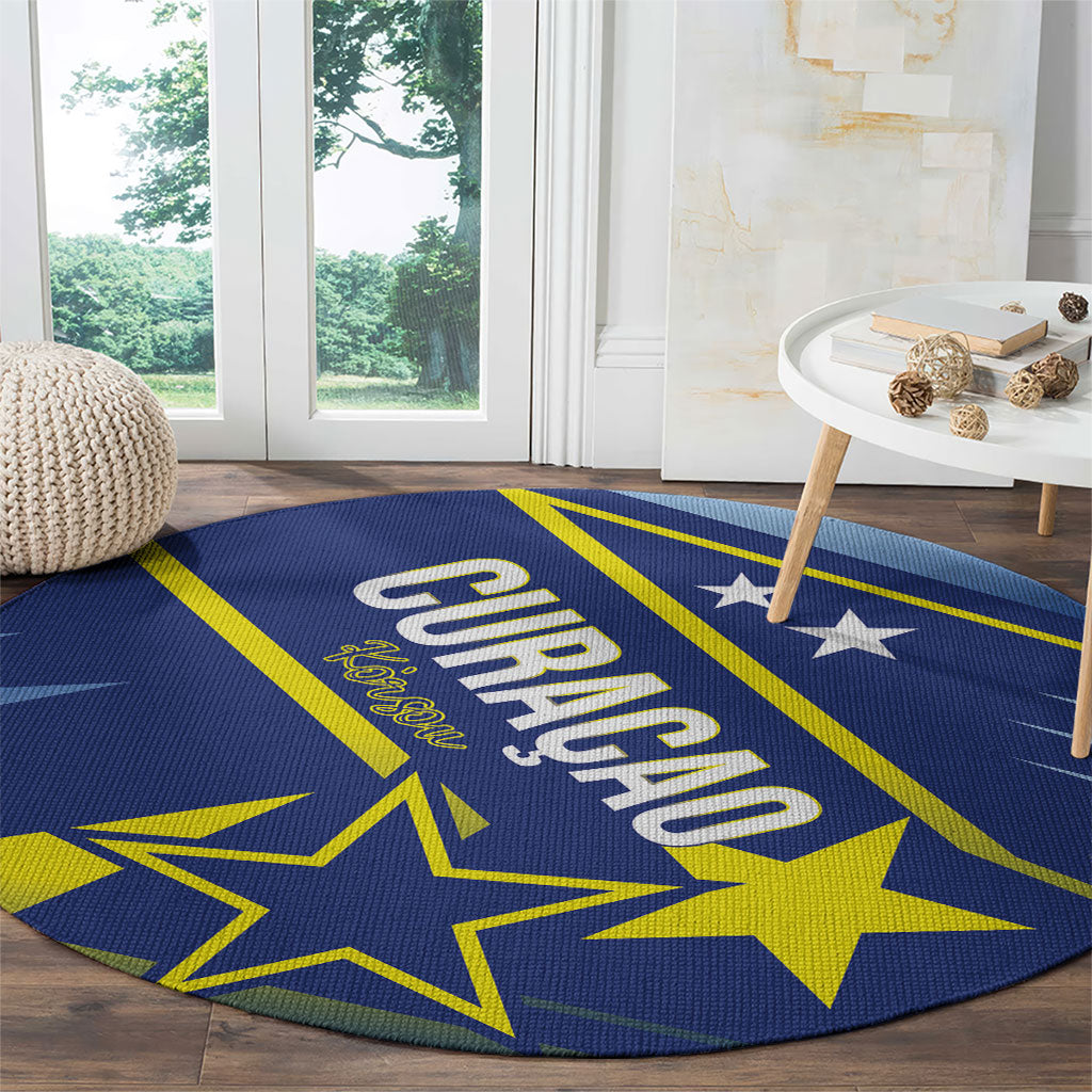 Country of Curacao Round Carpet Proud of Our Flag