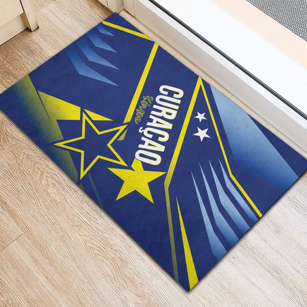 Country of Curacao Rubber Doormat Proud of Our Flag