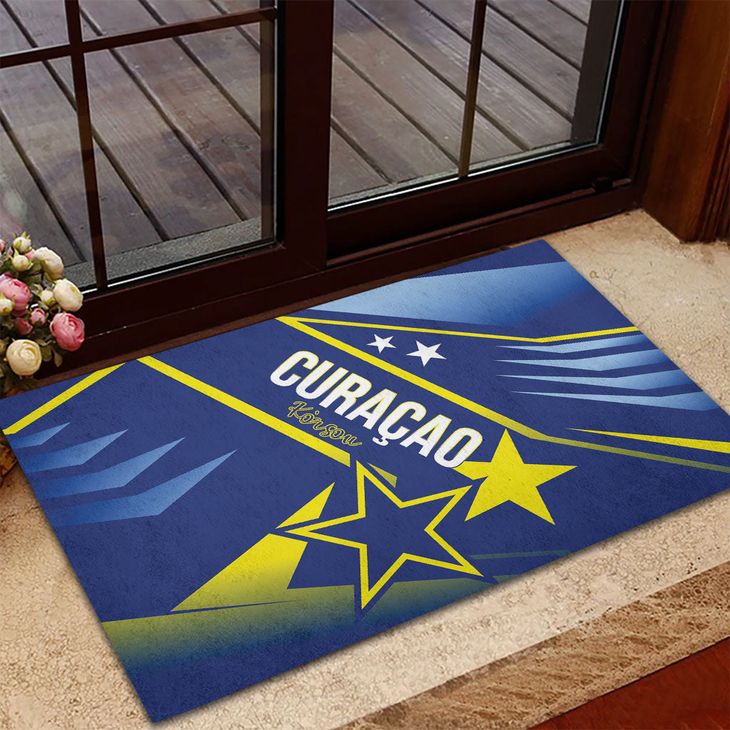 Country of Curacao Rubber Doormat Proud of Our Flag