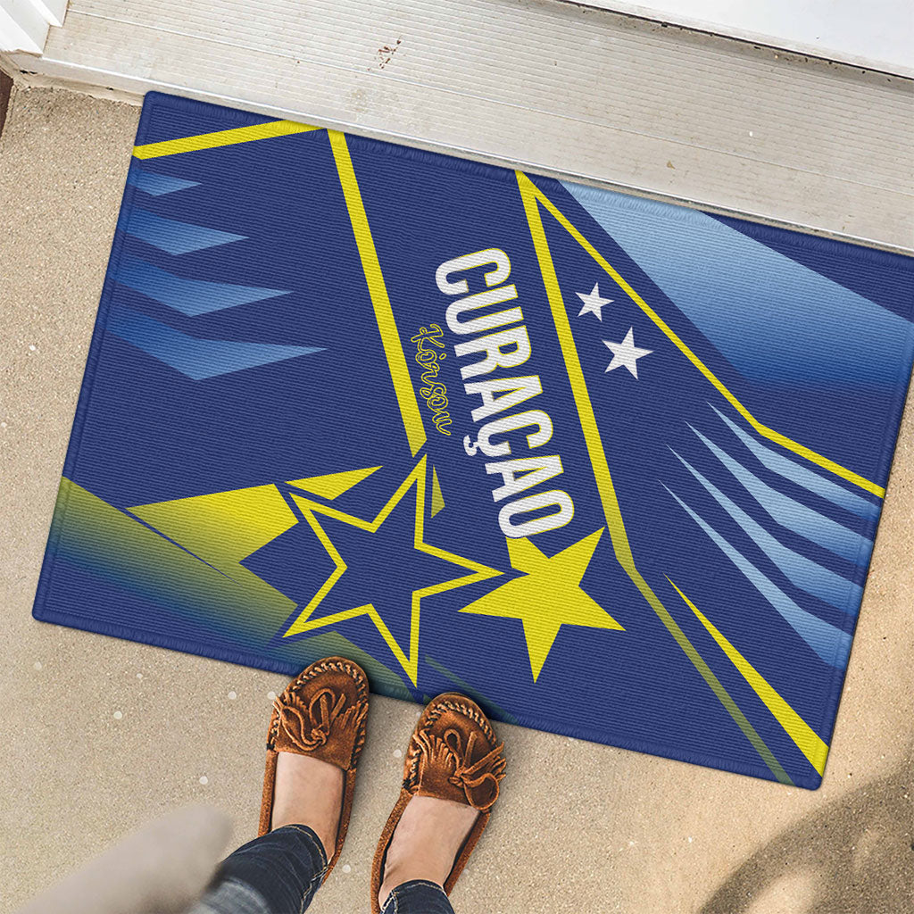 Country of Curacao Rubber Doormat Proud of Our Flag