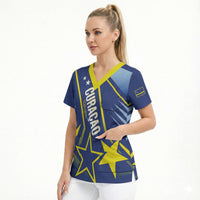 Personalized Country of Curacao Scrub Top Proud of Our Flag