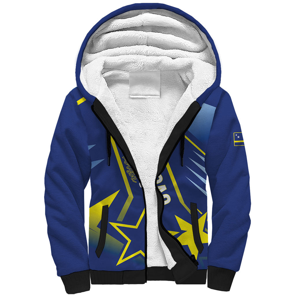 Personalized Country of Curacao Sherpa Hoodie Proud of Our Flag