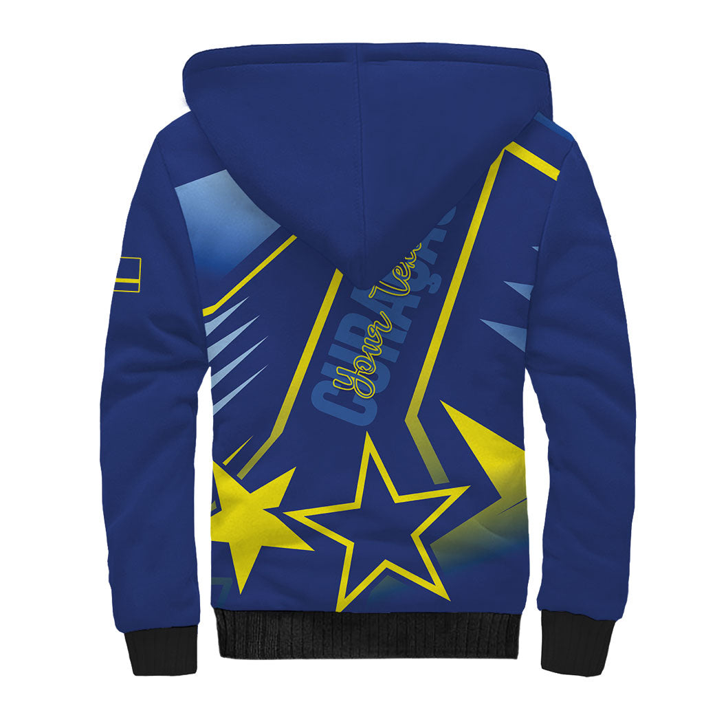 Personalized Country of Curacao Sherpa Hoodie Proud of Our Flag