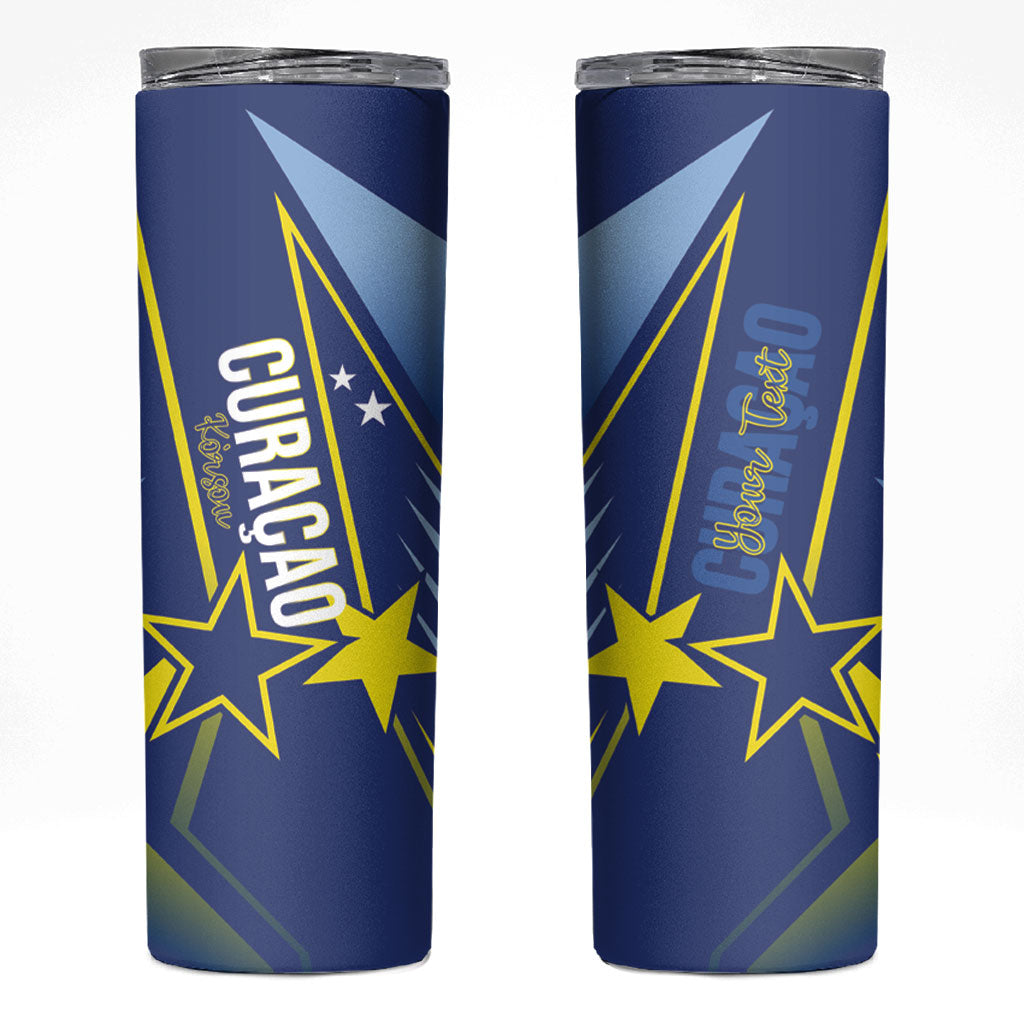 Personalized Country of Curacao Skinny Tumbler Proud of Our Flag