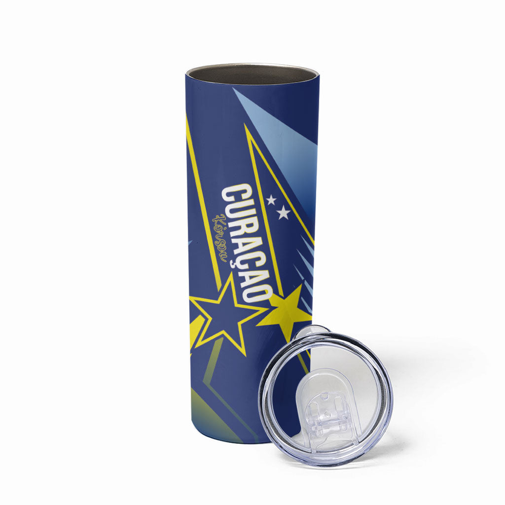 Personalized Country of Curacao Skinny Tumbler Proud of Our Flag