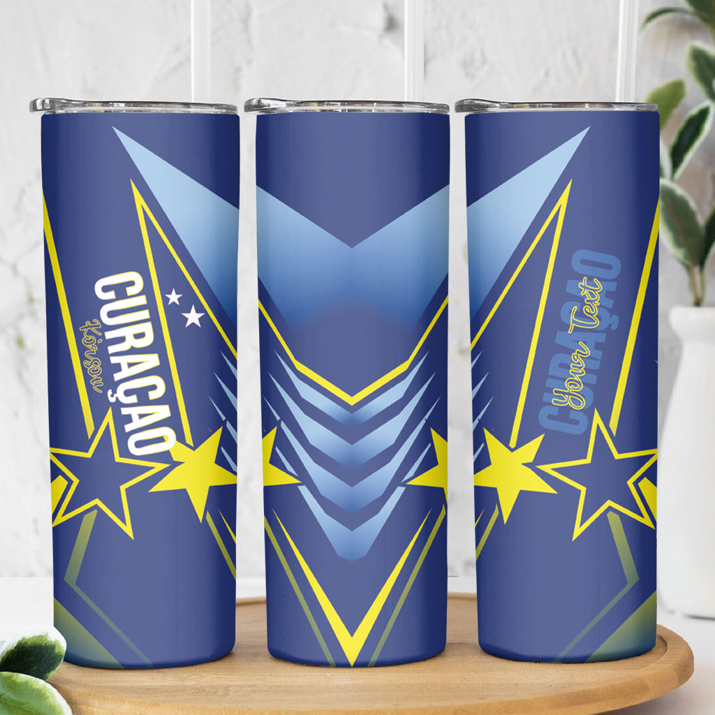 Personalized Country of Curacao Skinny Tumbler Proud of Our Flag