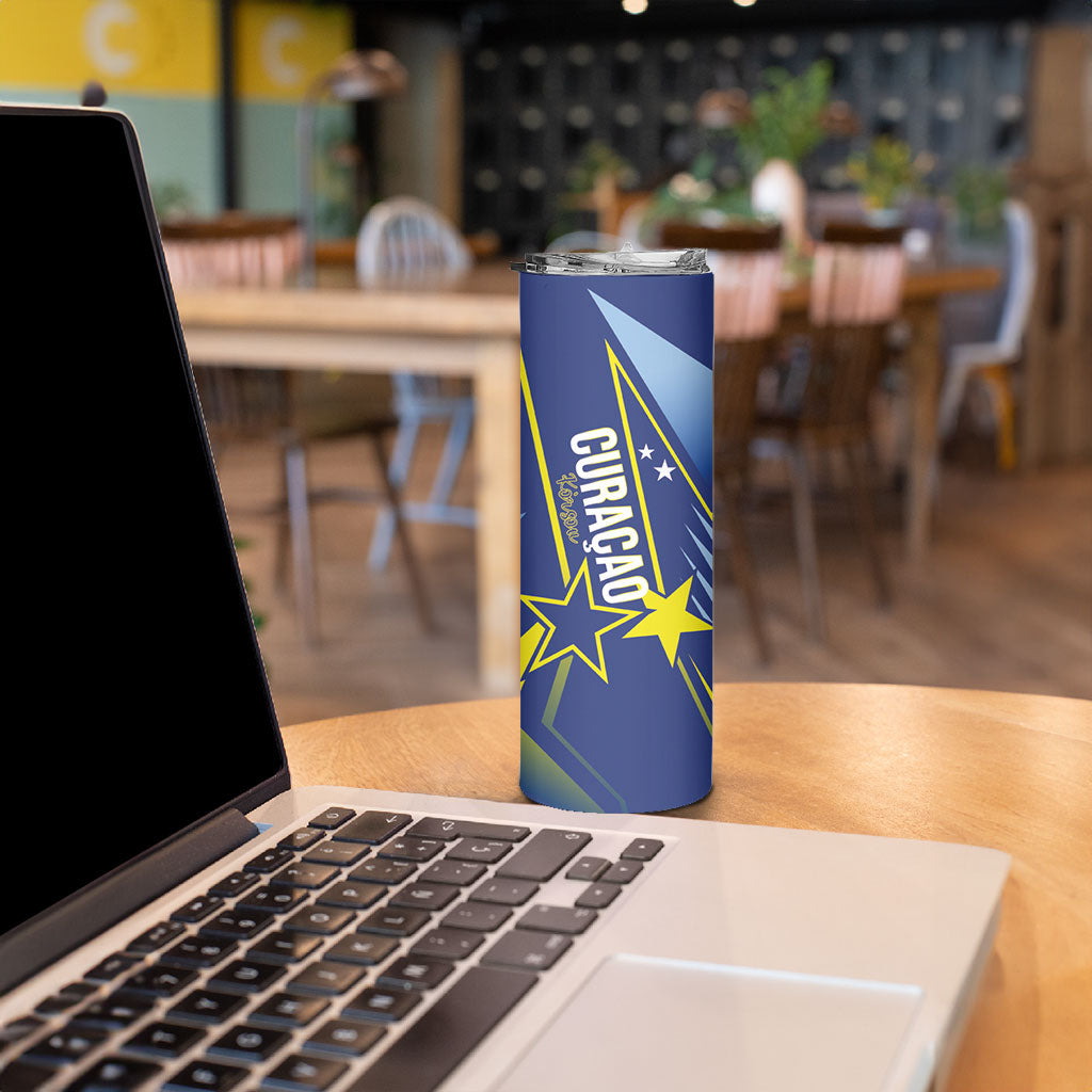 Personalized Country of Curacao Skinny Tumbler Proud of Our Flag