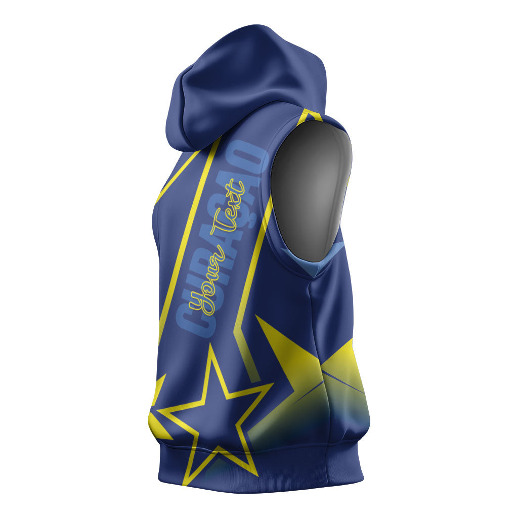 Personalized Country of Curacao Sleeveless Hoodie Proud of Our Flag