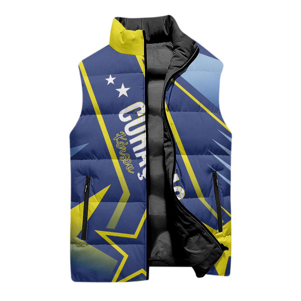 Personalized Country of Curacao Sleeveless Puffer Jacket Proud of Our Flag