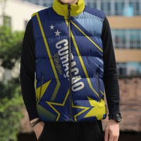 Personalized Country of Curacao Sleeveless Puffer Jacket Proud of Our Flag