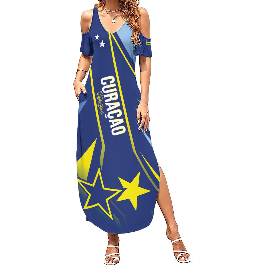 Personalized Country of Curacao Summer Maxi Dress Proud of Our Flag