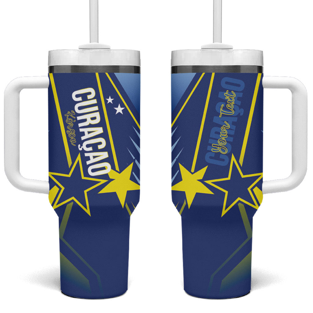 Personalized Country of Curacao Tumbler With Handle Proud of Our Flag