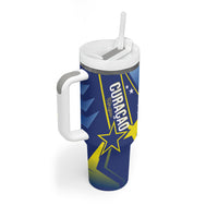 Personalized Country of Curacao Tumbler With Handle Proud of Our Flag