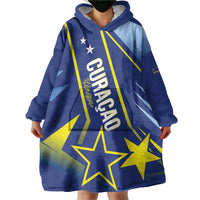 Personalized Country of Curacao Wearable Blanket Hoodie Proud of Our Flag