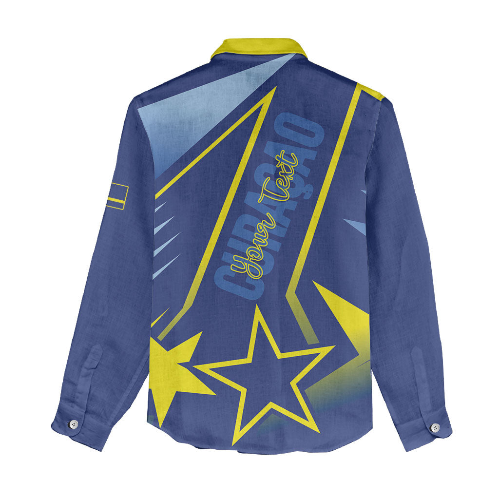 Personalized Country of Curacao Women Casual Shirt Proud of Our Flag