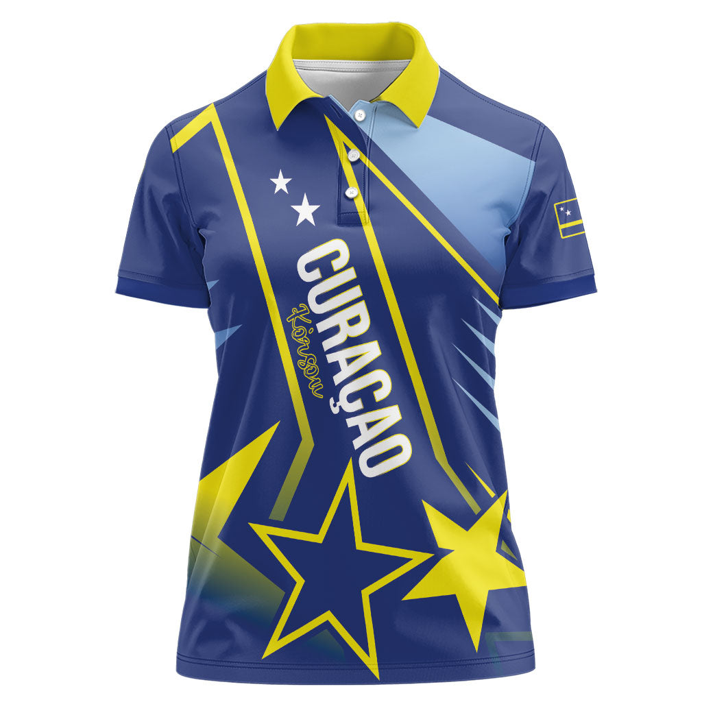 Personalized Country of Curacao Women Polo Shirt Proud of Our Flag