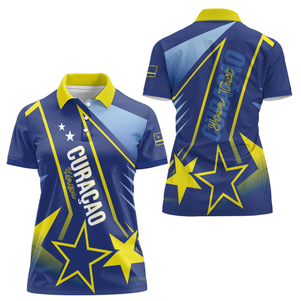 Personalized Country of Curacao Women Polo Shirt Proud of Our Flag