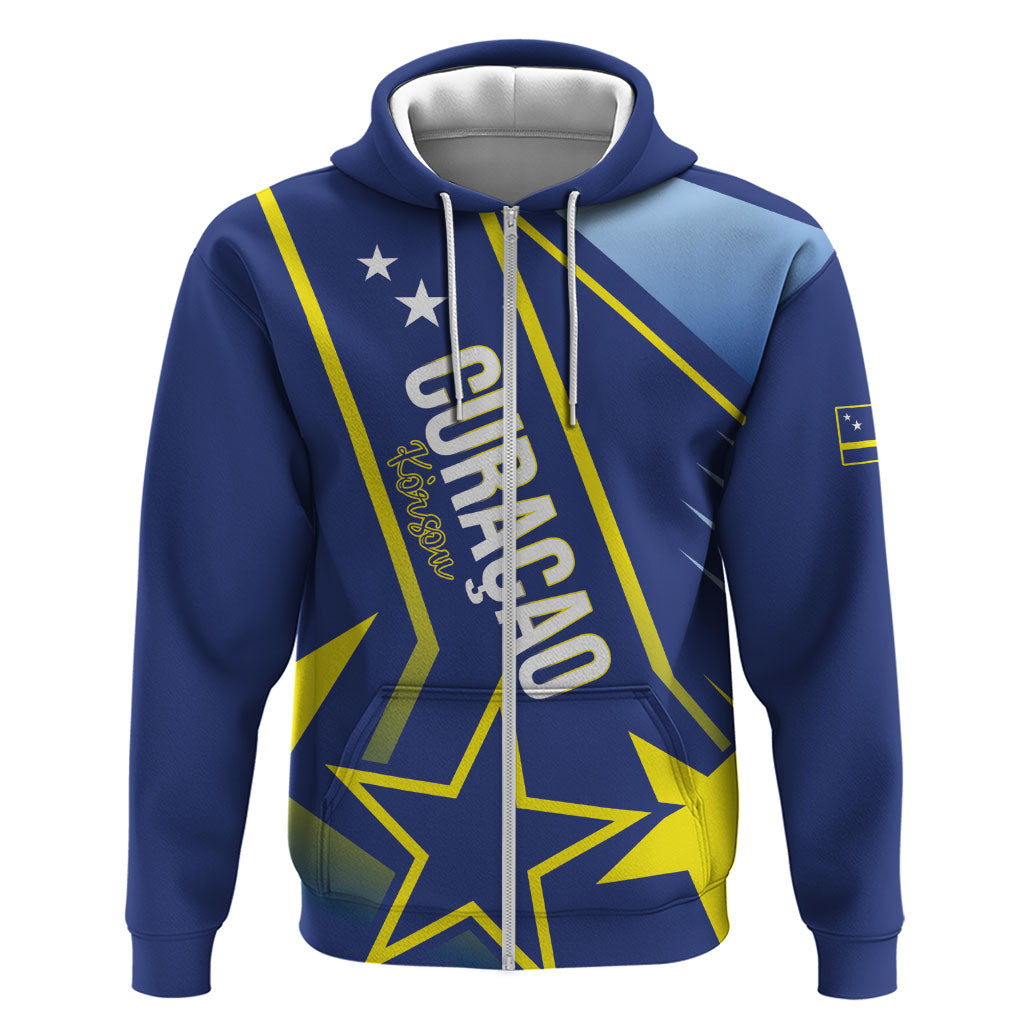 Personalized Country of Curacao Zip Hoodie Proud of Our Flag
