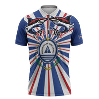 Personalized Cape Verde 1975 Zipper Polo Shirt Happy Independence Day