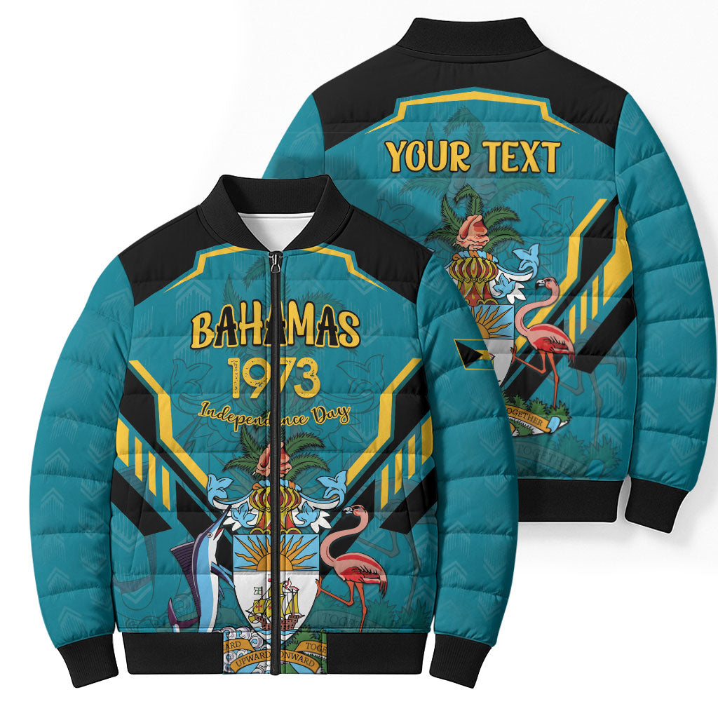 Personalized Bahamas 1973 Bomber Puffer Jacket Happy Independence Day