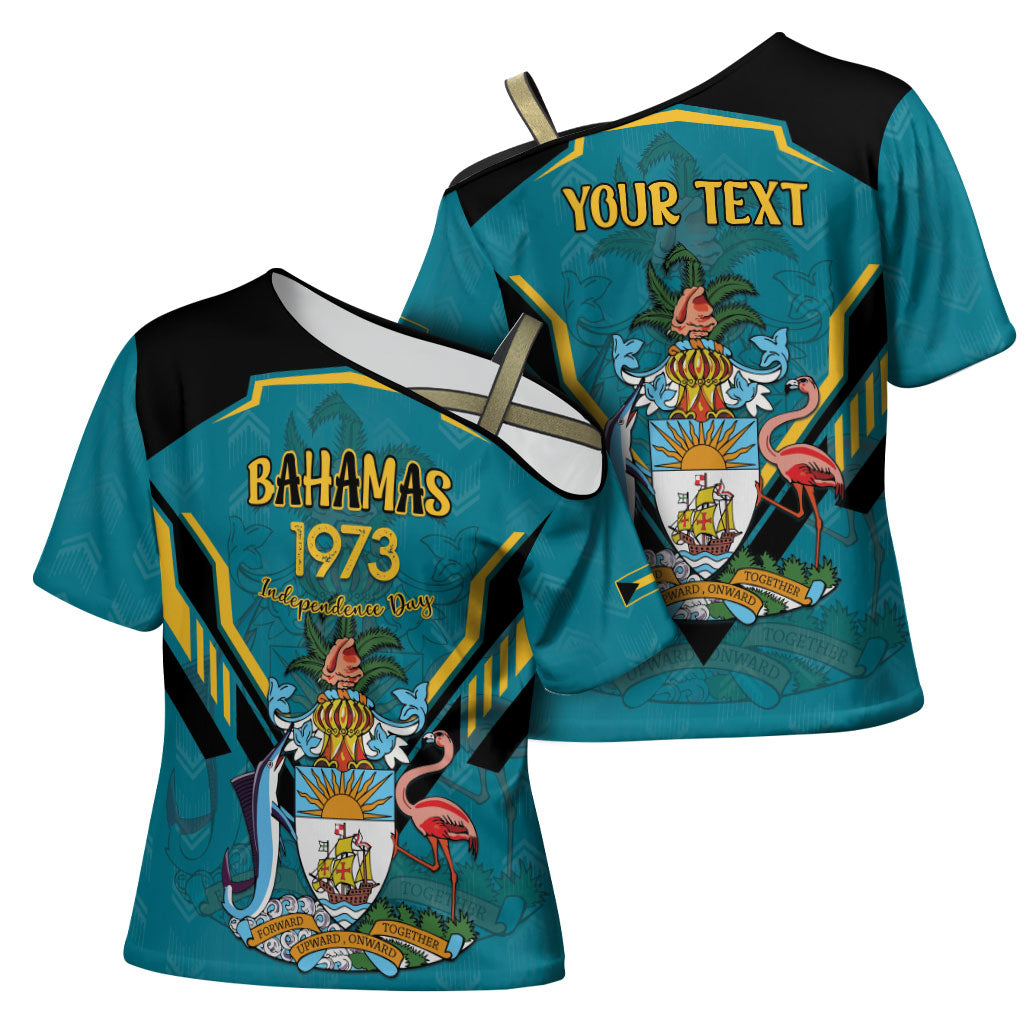 Personalized Bahamas 1973 Cross Shoulder Shirt Happy Independence Day