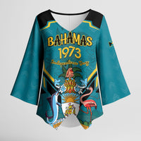 Personalized Bahamas 1973 Kimono Sleeve Blouse Happy Independence Day