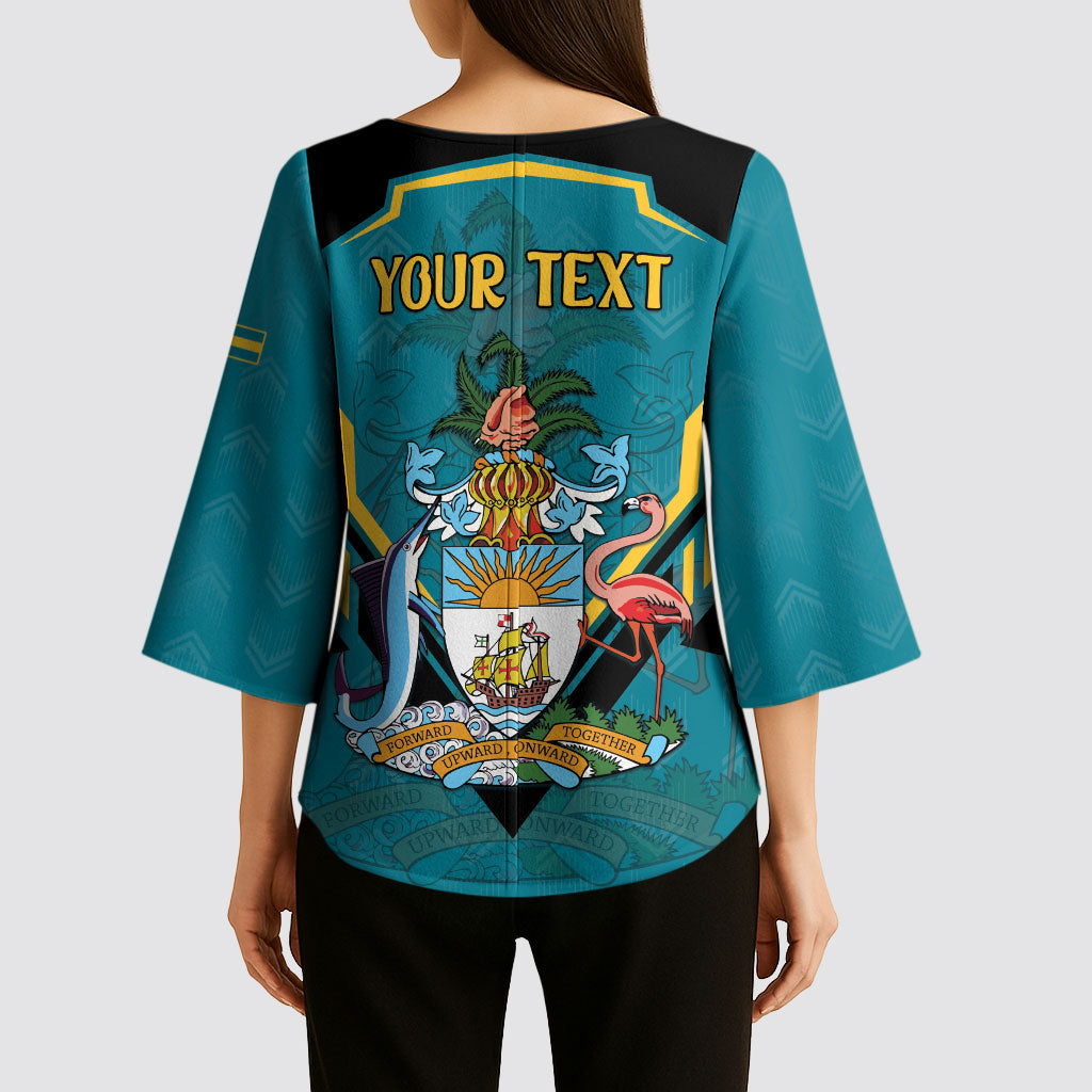 Personalized Bahamas 1973 Kimono Sleeve Blouse Happy Independence Day
