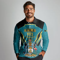 Personalized Bahamas 1973 Long Sleeve Polo Shirt Happy Independence Day