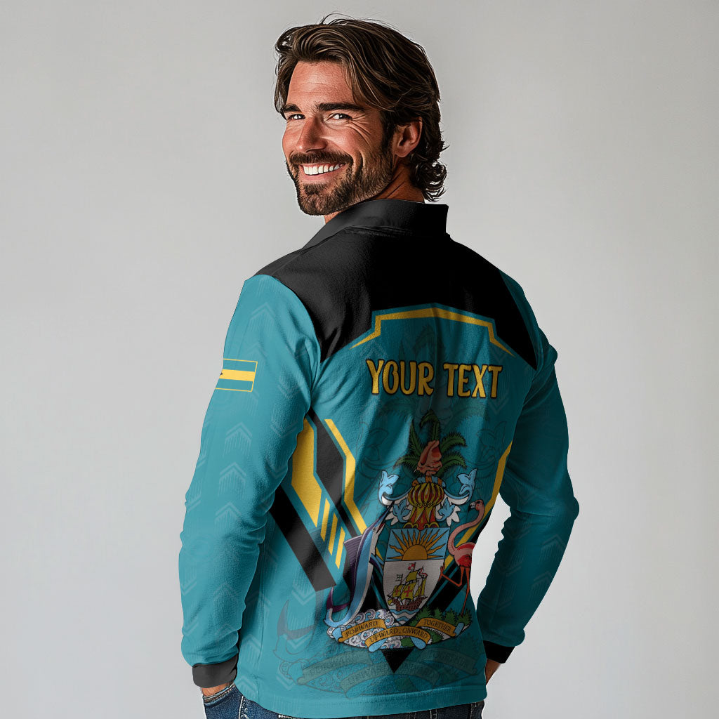 Personalized Bahamas 1973 Long Sleeve Polo Shirt Happy Independence Day