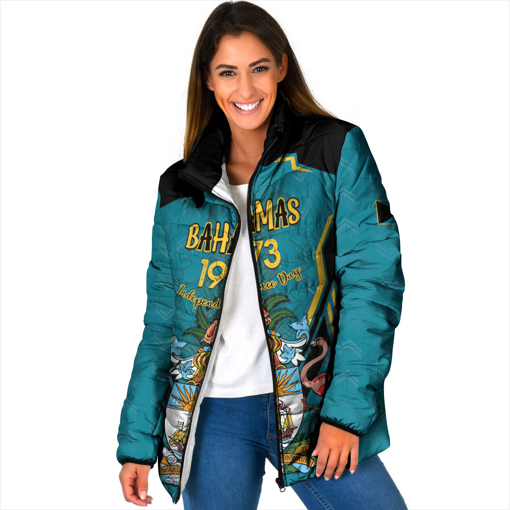 Personalized Bahamas 1973 Padded Jacket Happy Independence Day