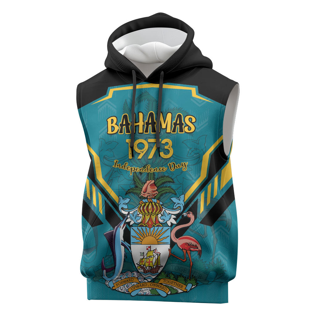 Personalized Bahamas 1973 Sleeveless Hoodie Happy Independence Day